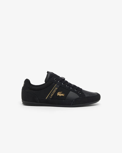 รองเท้าผ้าใบหนังกลับผู้ชาย CHAYMON (Black / Gold • 1V7)