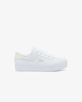 Women's ZIANE PLATFORM Leather Sneakers (White / Off White • 65T)
