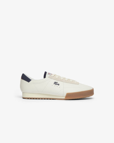 รองเท้าผ้าใบหนังผู้ชาย AURA (White/ Navy / Red • 407)