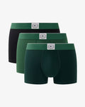 กางเกงในผู้ชาย 3-PACK STRETCH COTTON TRUNKS (Vert / Noir • V41)