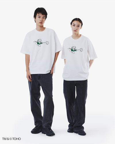 เสื้อยืดผู้ชาย T-SHIRT LACOSTE & GODZILLA (White • 001)