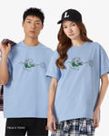 เสื้อยืดผู้ชาย T-SHIRT LACOSTE & GODZILLA (Light Blue • AEY)