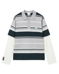 เสื้อกันหนาวผู้ชาย LACOSTE X WANG YIBO MERINO WOOL POLO-COLLAR SWEATER (Gris  •  69X)