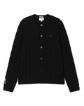 เสื้อกันหนาวผู้ชาย LACOSTE X WANG YIBO MERINO WOOL CABLE-KNIT CARDIGAN (Noir  •  031)