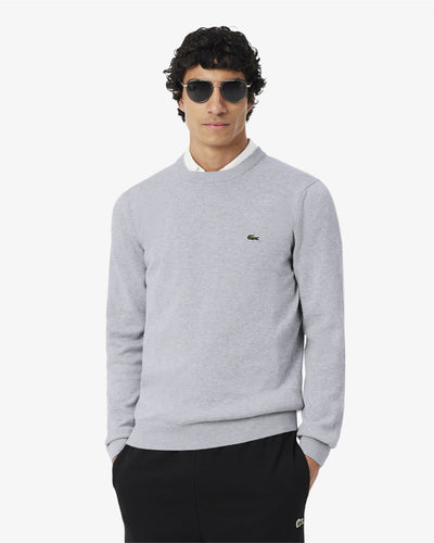 MEN'S MONOCHROME CREW NECK COTTON SWEATER (Grey Chine • CCA)