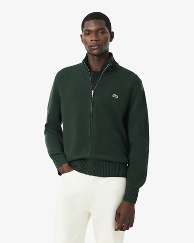 เสื้อถักไหมพรมผู้ชาย WOOL ZIPPED SWEATER (Green • YZP)
