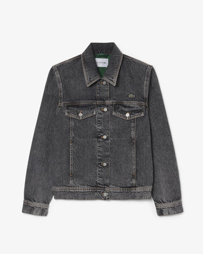 เสื้อแจ็กเก็ตผู้หญิง COTTON DENIM JACKET (Dark Grey • 0L5)