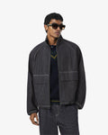เสื้อแจ็กเก็ตผู้ชาย OVERSIZED ZIPPED DENIM JACKET (Blue • SHR)