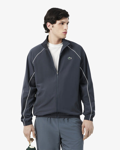 MEN'S SPORT WATER-REPELLENT TRIM ACCENT TRACK JACKET (Gris Fonce / Blanc • 1PZ)