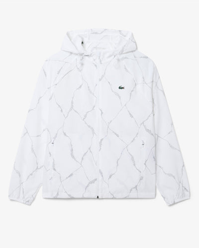 MEN'S REFLECTIVE CROCODILE PRINT TENNIS JACKET (White • 001)