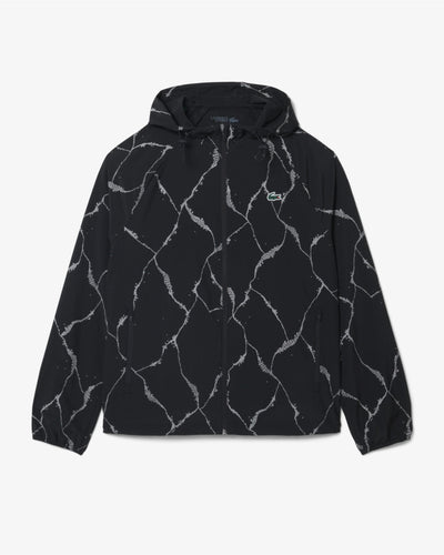MEN'S REFLECTIVE CROCODILE PRINT TENNIS JACKET (Noir • 031)