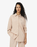 เสื้อเชิ้ตผู้หญิง OVERSIZED INTERLOCK SHIRT (Beige • S69)