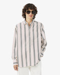 WOMEN'S OVERSIZED COTTON POPLIN SHIRT (Rose / Blanc / Vert • X8X)