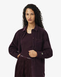 เสื้อเชิ้ตผู้หญิง OVERSIZED CORDUROY OVERSHIRT (Brown • 3KE)