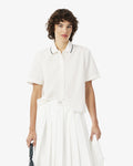 WOMEN'S PETIT PIQUÉ EFFECT OVERSIZED SHIRT (White • 70V)