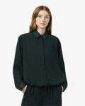 WOMEN'S OVERSIZED SATIN ACCENT SHIRT (Vert Fonce • GJP)
