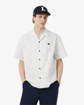 เสื้อเชิ้ตผู้ชาย RELAXED FIT PRINT TWILL SHIRT (White / Navy Blue • EV0)