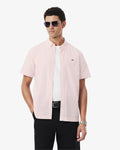 MEN'S REGULAR FIT LIGHTWEIGHT POPLIN PLAID SHIRT (White / Light Pink • 7FD)