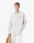 เสื้อเชิ้ตผู้ชาย RELAXED FIT STRIPED OXFORD SHIRT (White / Beige • 4KF)