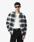 เสื้อเชิ้ตผู้ชาย COTTON PLAID TWILL OVERSHIRT (Vert Fonce / Blanc • 4IR)