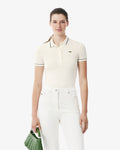 เสื้อโปโลผู้หญิง L.12.D SLIM FIT TRIM DETAIL POLO SHIRT (Blanc / Bleu Clair / Vert • VPP)