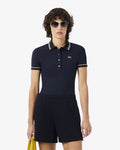 เสื้อโปโลผู้หญิง L.12.D SLIM FIT TRIM DETAIL POLO SHIRT (Bleu Marine / Blanc / Jaune • WKE)