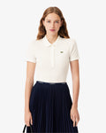 เสื้อโปโลผู้หญิง SLIM FIT L.12.D RIBBED COTTON POLO SHIRT (White • 70V)
