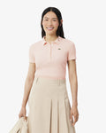 WOMEN'S SLIM FIT L.12.D RIBBED COTTON POLO SHIRT (Rose • N6I)