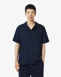 MEN'S PARIS CLASSIC FIT OPEN NECK EMBROIDERED POLO SHIRT (Navy Blue • 423)