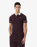MEN'S LACOSTE TENNIS X NOVAK DJOKOVIC ON COURT POLO SHIRT (Marron / Blanc • ZB5)