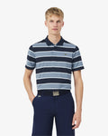 เสื้อโปโลผู้ชาย STRIPED ULTRA DRY STRETCH GOLF POLO SHIRT (Bleu Marine / Bleu Clair / Bleu • TR9)