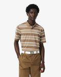 MEN'S STRIPED ULTRA DRY STRETCH GOLF POLO SHIRT (Marron / Blanc / Beige • Z26)