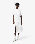 ชุดเดรสผู้หญิง LONG PLEATED FLUID JACQUARD DRESS (White • 70V)