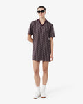 ชุดเดรสผู้หญิง MONOGRAM JACQUARD POLO DRESS (Marron / Rose • WE2)