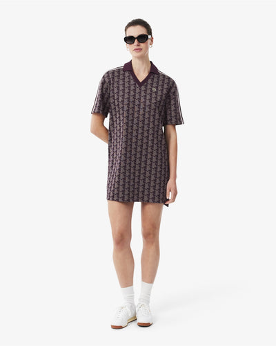 WOMEN'S MONOGRAM JACQUARD POLO DRESS (Marron / Rose • WE2)