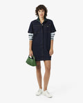ชุดเดรสผู้หญิง SHORT SLEEVED DENIM DRESS (Blue • RNE)