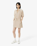 ชุดเดรสผู้หญิง RELAXED FIT ZIPPED TAFFETA POLO DRESS (Beige • S69)