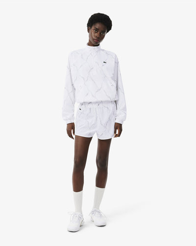 WOMEN'S REFLECTIVE PRINT LINED TENNIS SHORTS (Blanc / Gris • Z13)