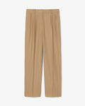 กางเกงขายาวผู้หญิง OVERSIZED PLEATED FLANNEL PANTS (Brown • SIX)