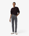 กางเกงขายาวผู้หญิง STRAIGHT CUT HIGH WAIST DENIM JEANS (Dark Grey • 0L5)