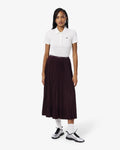 กระโปรงผู้หญิง LONG PLEATED ELASTICATED WAIST SKIRT (Brown • 3KE)