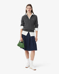 กระโปรงผู้หญิง PLEATED GABARDINE SKIRT (Navy Blue • 166)