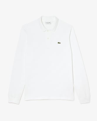 Classic Fit Long Sleeved L.12.12 Polo Shirt (White • 001)
