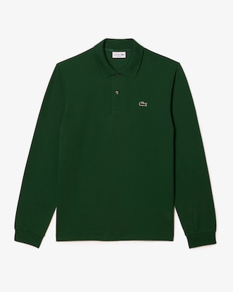 Classic Fit Long Sleeved L.12.12 Polo Shirt (Pine green • 132)