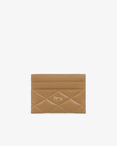 WOMEN'S CROCODELLE LEATHER CARDHOLDER (Cookie • T69 )