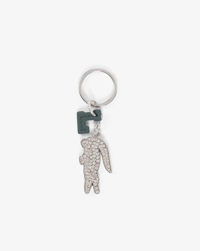 WOMEN'S DIAMANTÉ CROCODILE L CHARMS KEY RING (Strass • T52 )