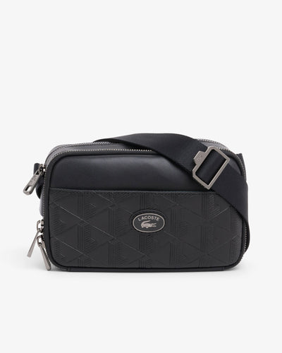 MEN'S LEATHER MONOGRAM SATCHEL (Black • 000 )