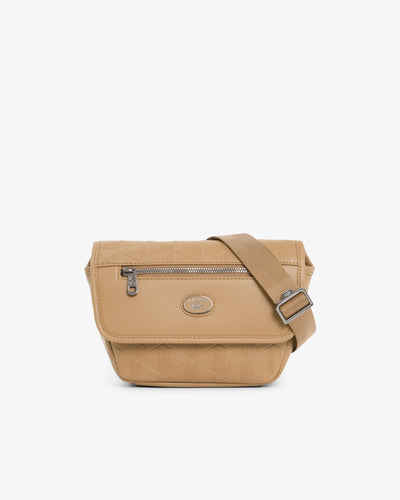 MEN'S MINI MONOGRAM LEATHER MESSENGER BAG (Cookie • T69 )