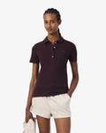 WOMEN'S L.12.D SLIM FIT STRETCH PETIT PIQUÉ POLO SHIRT (Brown • 3KE)