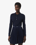 WOMEN'S SLIM FIT L.12.D STRETCH PETIT PIQUÉ POLO SHIRT (Navy Blue • 166)